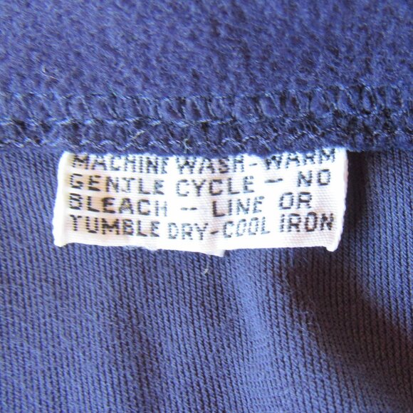Vintage Christian Dior Monsieur Navy Women's Robe w/Tan PipingTrim One Size - Picture 4 of 8